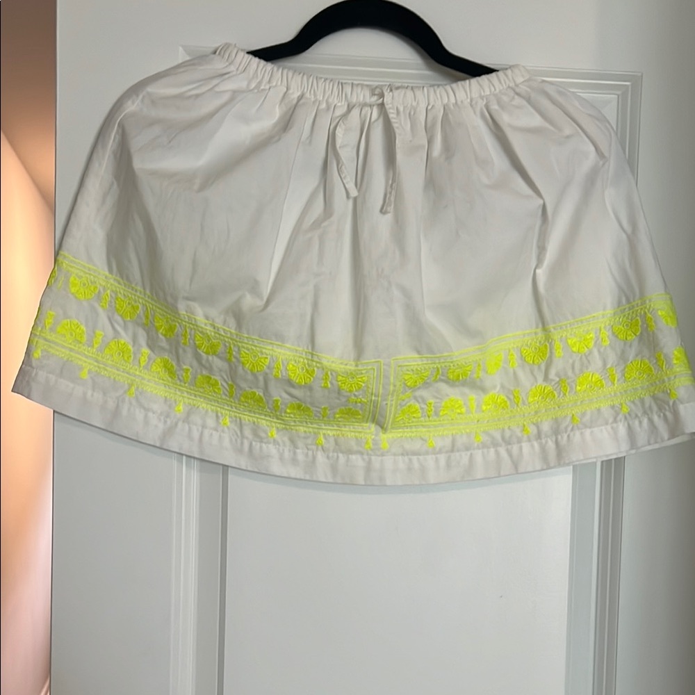Crewcuts White Skirt Yellow Embroidery Girls Size 8 Boho Summer Garden Girl